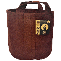 brown root pouch, fabric pot 
