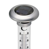 Large garden thermometer with solar powered light