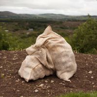 Hessian sacks for storing potatoes